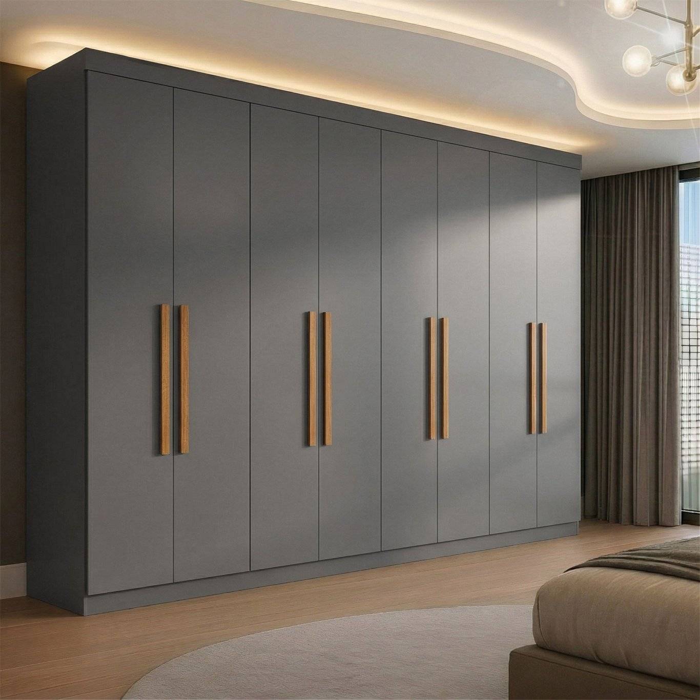 Guarda Roupa Casal 8 Portas 4 Gavetas Paris Espresso Móveis Ônix